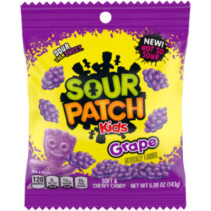 Sour Patch Kids Grape 3.58oz Peg Bag 12ct